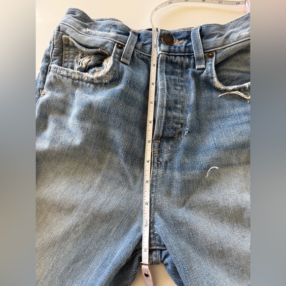 Veronica Beard-High Rise-Distressed-Blue-Jeans-Distressing-Cut Offs- Size 25 - Picture 15 of 16